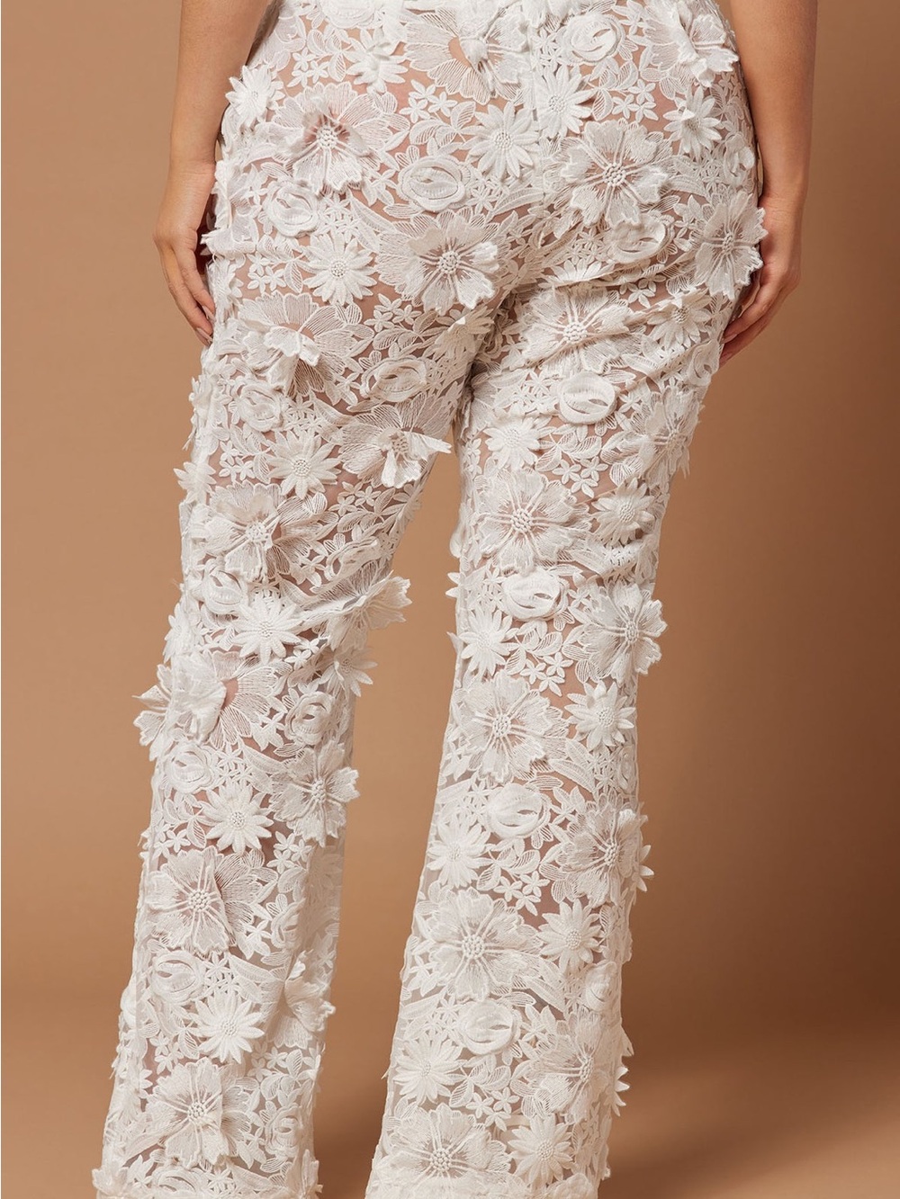 Fashion Nova White Denise Embroidered Pants - Picture 3 of 4